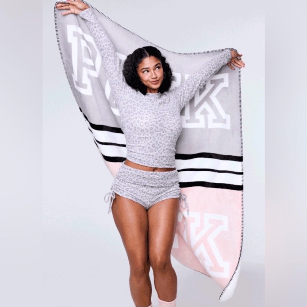 Victoria's Secret Pink and Gray Blanket